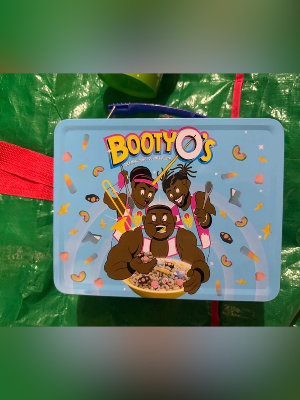 WWE Official never used Booty O's Blue Metal Lunchbox